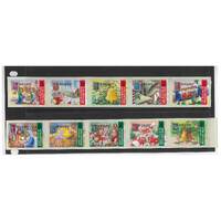 Jersey 2001 Christmas/Bells Set of 10 Stamps Self-adhesive SG1014/23 MUH
