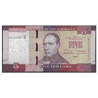 Liberia 2016 - $5 Dollars Single Banknote UNC