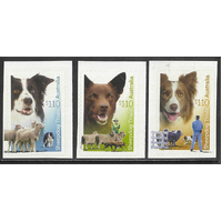Australia 2022 Sheepdog Trials: 150 Years Set of 3 Self-adhesive Stamps ex-booklet MUH
