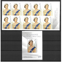 Australia 2022 The Queens Platinum Jubilee Booklet/10 $1.10 Stamps MUH