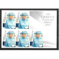 Australia 2022 The Queens Platinum Jubilee Sheetlet/5 $3.50 Stamps MUH