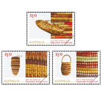 Australia 2022 Aboriginal Fibre Art Set of 3 Stamps MUH