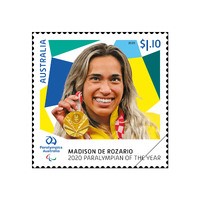 Australia 2022 Paralympians of the Year 2020  Madison de Rozario Single Stamp MUH
