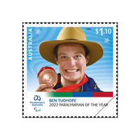 Australia 2022 Paralympians of the Year 2022  Ben Tudhope Single Stamp MUH