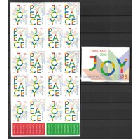 Australia 2022 Christmas Booklet of 20 Secular Stamps MUH