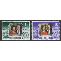South Georgia 1972 Royal Silver Wedding Set of 2 Stamps SG 36/37 MUH