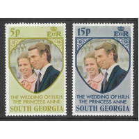 South Georgia 1973 Royal Wedding Set of 2 Stamps SG38/39 MUH