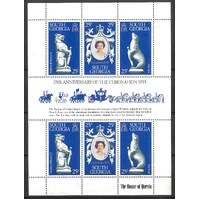 South Georgia 1978 Coronation 25th Anniversary Sheetlet of 6 Stamps SG 69a MUH