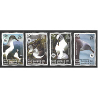 South Georgia & South Sandwich Islands 2003 WWF Endangered Albatross Set/4 Stamps SG353/6 MUH