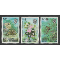B.I.O.T. 1973 Wildlife 1st Series Set of 3 Stamps SG53/55 MUH