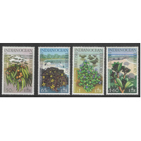 B.I.O.T. 1975 Wildlife Seashore Plants 3rd Series Set of 4 Stamps SG77/80 MUH