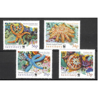 B.I.O.T. 2001 Endangered Species Seastars Set of 4 Stamps SG253/56 MUH