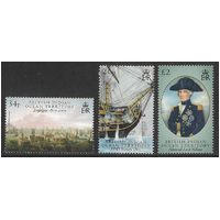 B.I.O.T. 2005 Bicentenary of Battle of Trafalgar 2nd Issue Set/3 Stamps SG344/46 MUH