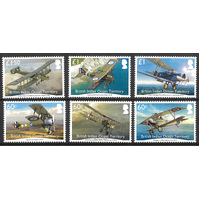 B.I.O.T. 2017 First World War Aircraft in British Service Set/6 Stamps SG509/14 MUH