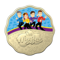 Australia 2021 The Wiggles (Current) 30 Years Scalloped Coloured 30c Coin