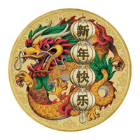 Tuvalu 2021 Happy Chinese New Year - Coloured Dragon $1 Coin