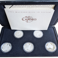 Royal Australian Mint 1993 Masterpieces in Silver Explorers 5-Coin Set