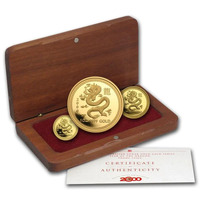 Australia 2000 Year Of The Dragon Three-Coin Gold Proof Set