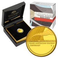 Australia 2017 $10 Trans-Australian Railway Gold Proof ‘C’ Mintmark Coin