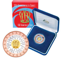 Australia 2002 $50 Tri-Metal Gold Silver Copper Proof Coin XVII Commonwealth Games