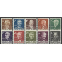 Germany West Berlin 1952-53 Famous Germans Set/10 Stamps Michel 91/100 MUH 28-14