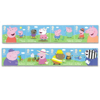 Great Britain 2024 Celebrating 20 Years of Peppa Pig Set of 8 Stamps in Strips MUH