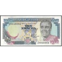 Zambia 1989-91 Ten Kwacha Banknote P31a Unc