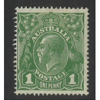Australia KGV Small Multi WMK P14 1d Stamp Green "Neck Flaw" SG86c MH #AU55