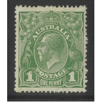 Australia KGV Small Multi WMK P14 1d Stamp Green "Secret Mark" Variety MLH #AU55