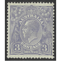 Australia KGV Small Multi WMK p13½x12½ 3d Stamp Dull Blue Die Ia Type A MUH#AU56