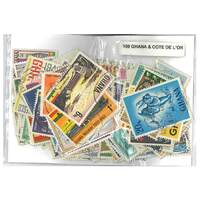 Ghana & Cote d'Ivoire - 100 Different Stamps