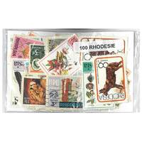 Rhodesia - 100 Different Stamps Mixed in Bag Used