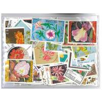 Flowers - 300 Different Stamps Mixed in Bag Used