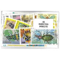 Insects - 50 Different Stamps Used