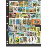 Reptiles - 100 Different Used Stamps In Bag