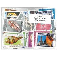 Shells - 100 Different Stamps