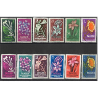 Tangier c.1950's Telegraph Series/Flowers Set/12 Stamps Mint Unhinged 9-7