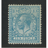 Great Britain 1913 KGV 10d Turquoise-Blue Stamp Inverted WMK SG394wi Very Scarce MUH 3-1