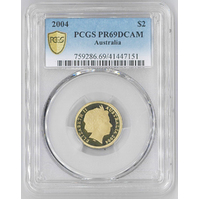 Australia 2004 $2 Proof Coin PCGS PR69DCAM Grading