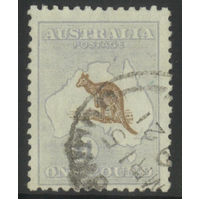 Australia Kangaroo Stamp 3rd WMK £1 Brown & Pale Blue SG 44 Fine Used #AU49