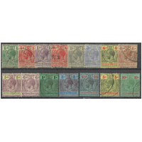 British Solomon Islands 1922-31 KGV Mult Script WMK Set/15 Stamps Fine Used 7-4