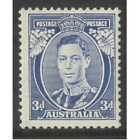 Australia 1937 KGVI 3d Stamp Blue "White Wattles" SG168a Mint Unhinged #AUBK