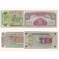 British Armed Forces, Set of 4 banknotes in Unc grade (4th/6th Ser)