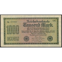 Germany, Single banknote in aVF/VF grade (15.9.1922)