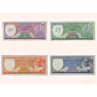 Surinam, Set of 4 banknotes in Unc grade (1963-1985)