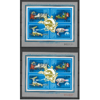 Hungary 1974 UPU Anniversary Perf & Imperf Mini Sheets Scott C350 MUH 16-12