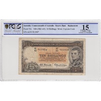 C'wealth of Australia 1961 10 Shillings Note Coombs/Wilson First Prefix Star PCGS 15 Choice Fine