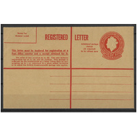 Australia 1958 QE 1/7 Red Registered Envelope BW RE39 Unused #PS-7