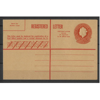 Australia c1959 QE 2/5 Red Registered Envelope BW RE40A Unused #PS-7