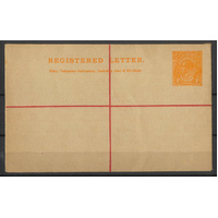 Australia c1916 KGV 4d Orange Registered Envelope on NSW Stock BW RE6A Unused #PS-12